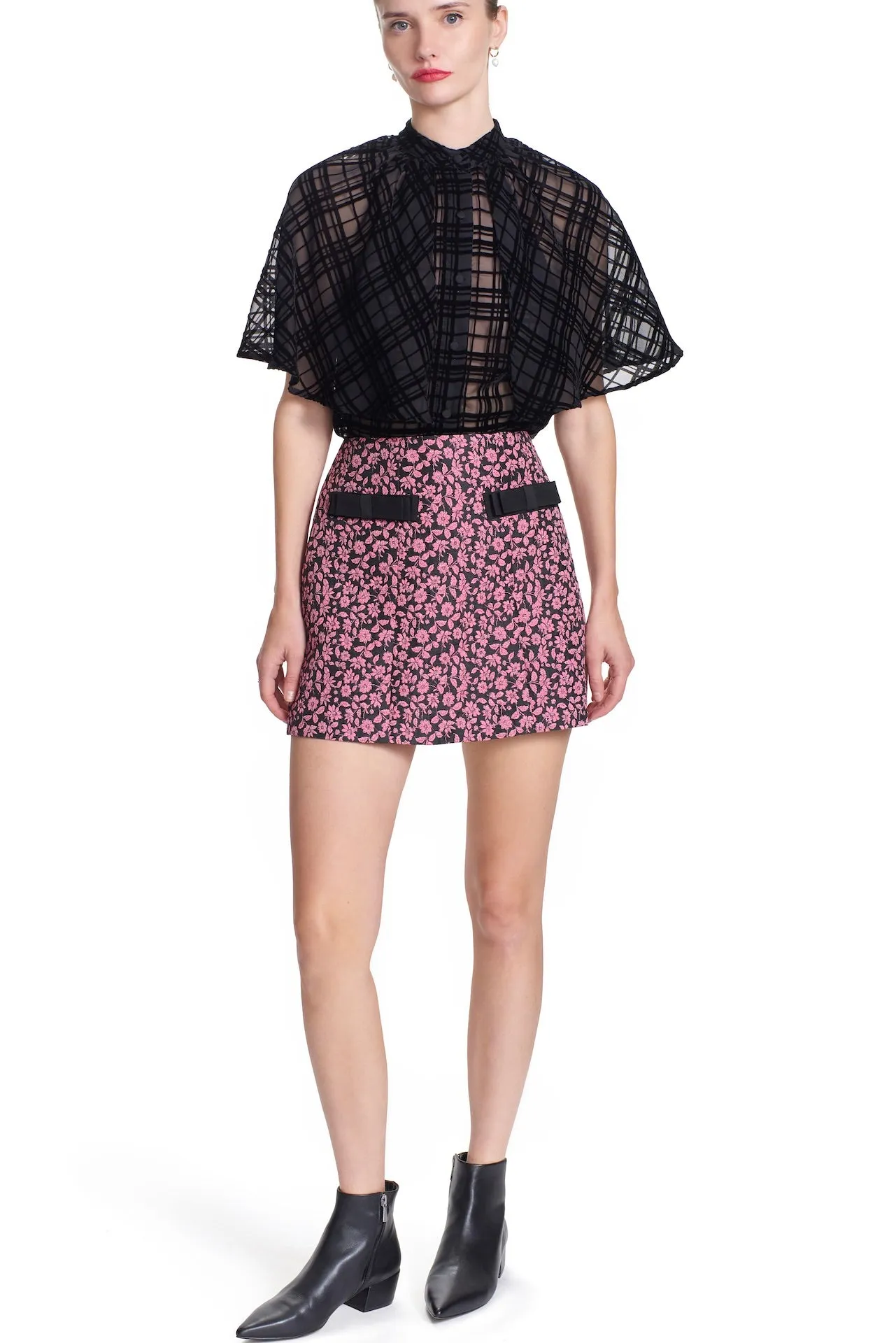 CHRISLEY TOP- Velvet. Plaid