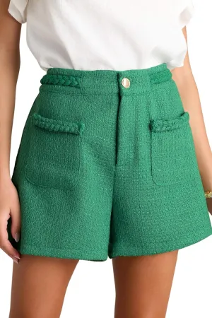Cicy Bell Womens Tweed Summer Shorts High Waisted Wide Leg Dressy Casual Shorts with Front Pockets