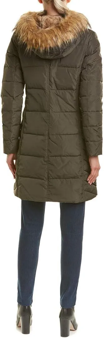 Cole Haan Women's Taffeta Quilted Down Coat with Hood