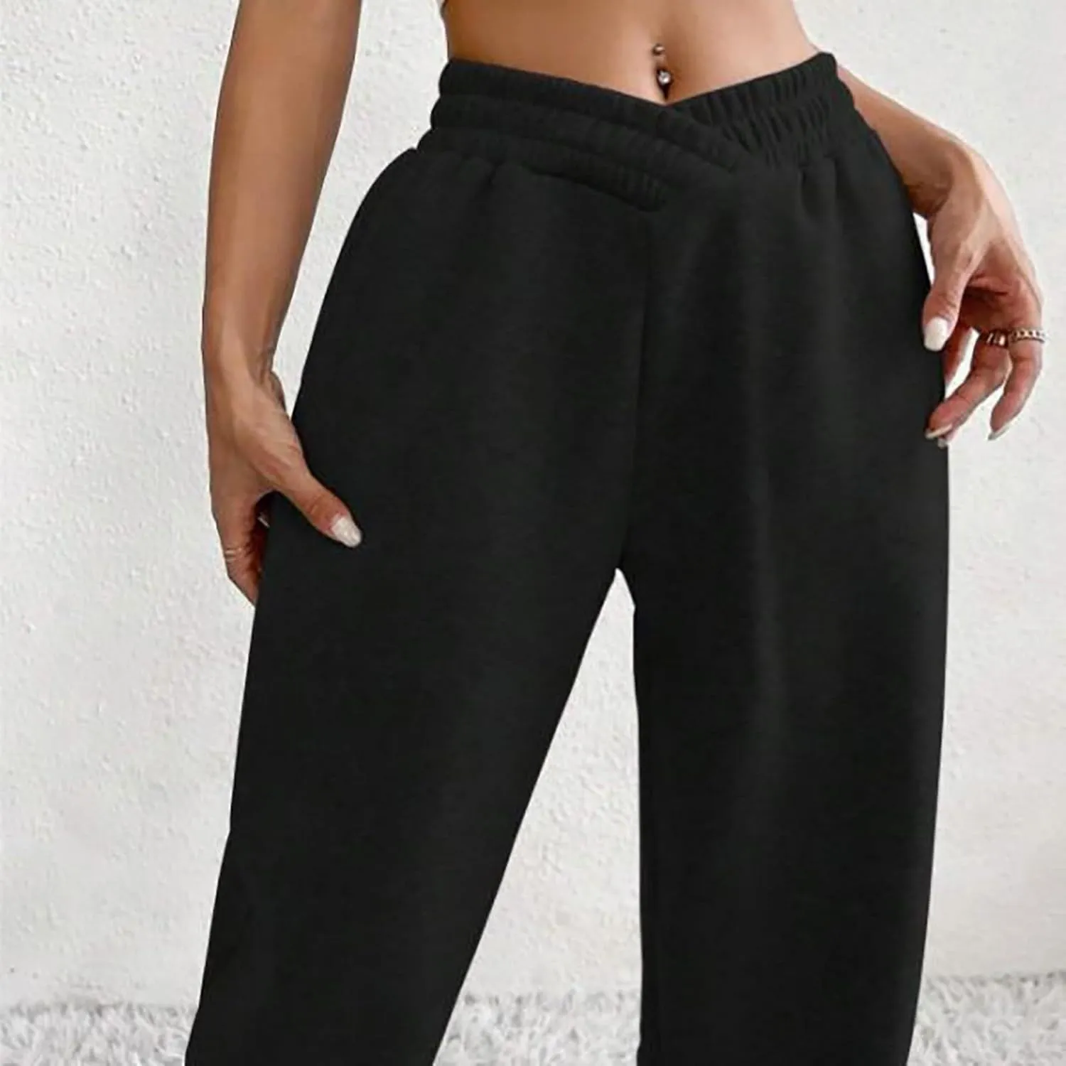 Comfy Pants,Women's High Waist Solid Color Casual Trousers Workout Sports Joggers Pants with Spring&Summer Clothing