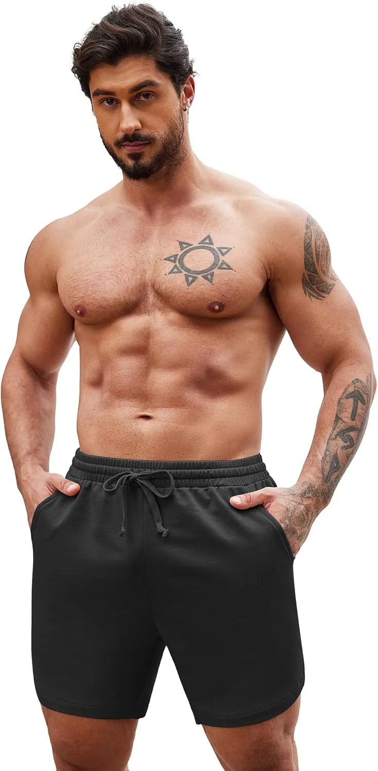COOFANDY Mens 2 Pack Gym Workout Shorts Muscle Fit Lightweight Training Pants Bodybuilding Sports Jogger with Pockets