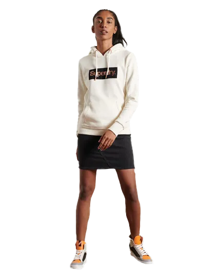 Core Logo Patina Hoodie in Cream