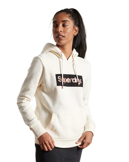 Core Logo Patina Hoodie in Cream