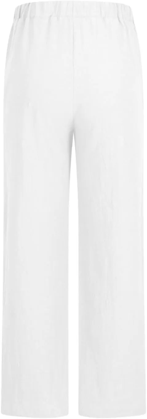 Cotton Linen Pants Womens Straight Leg Pants Loose Casual Comfy Lounge High Waist Trousers 2025 Comfort Joggers Slacks