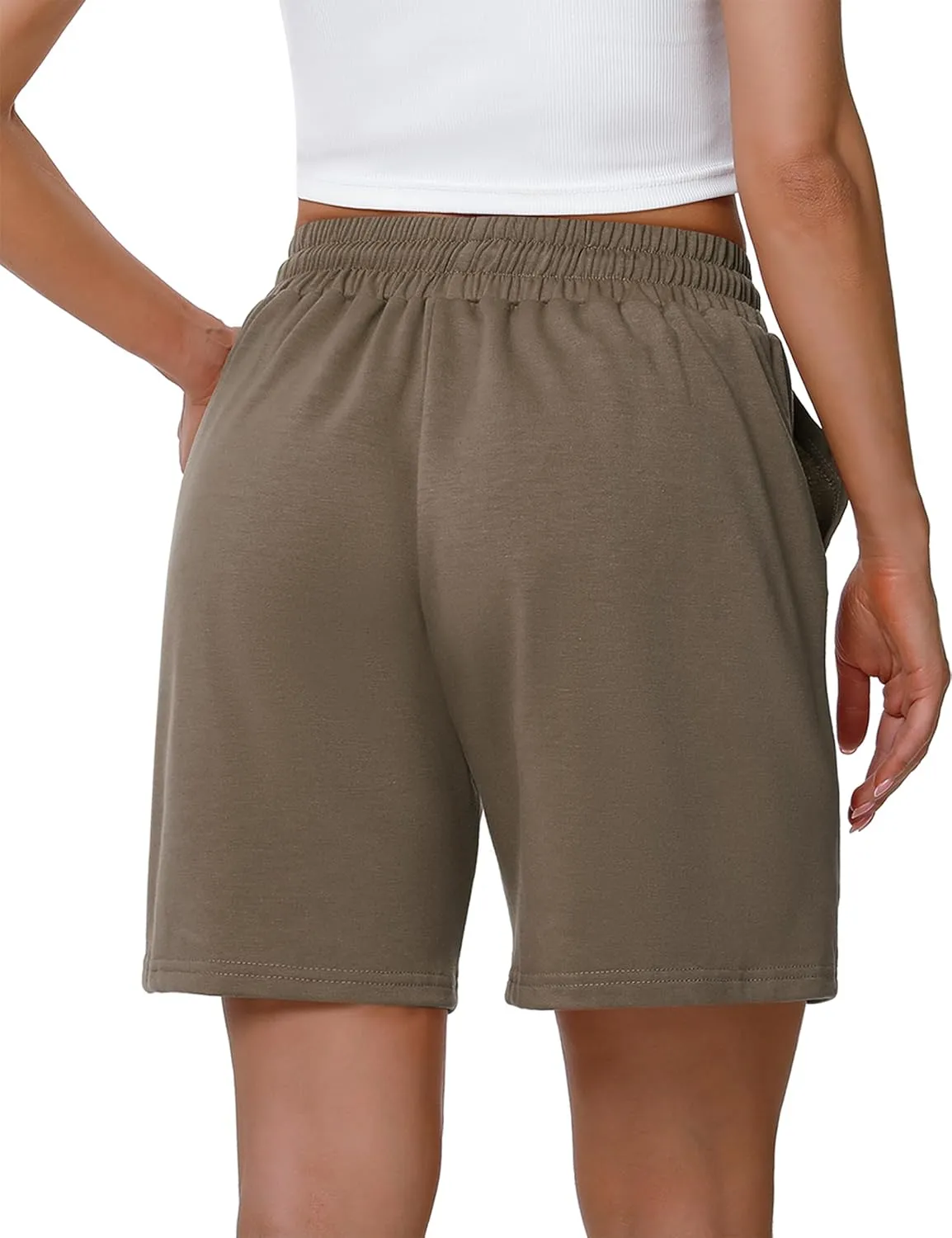 Cowasto Womens Cotton Sweat Shorts Casual Summer Loose Athletic Short Drawstring Waist Lounge Running Shorts with Pockets