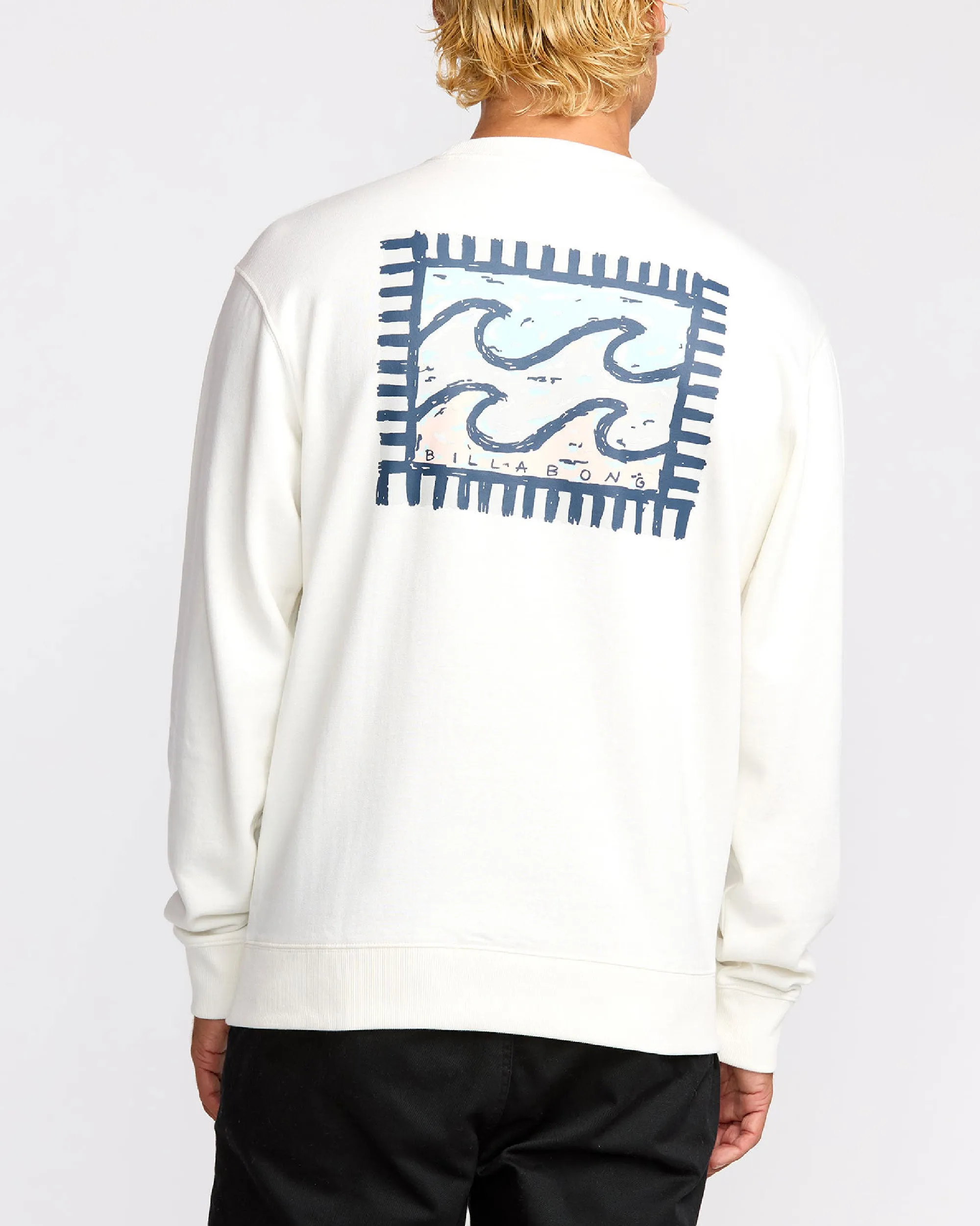 Crayon Wave Crew Sweatshirt - Off White