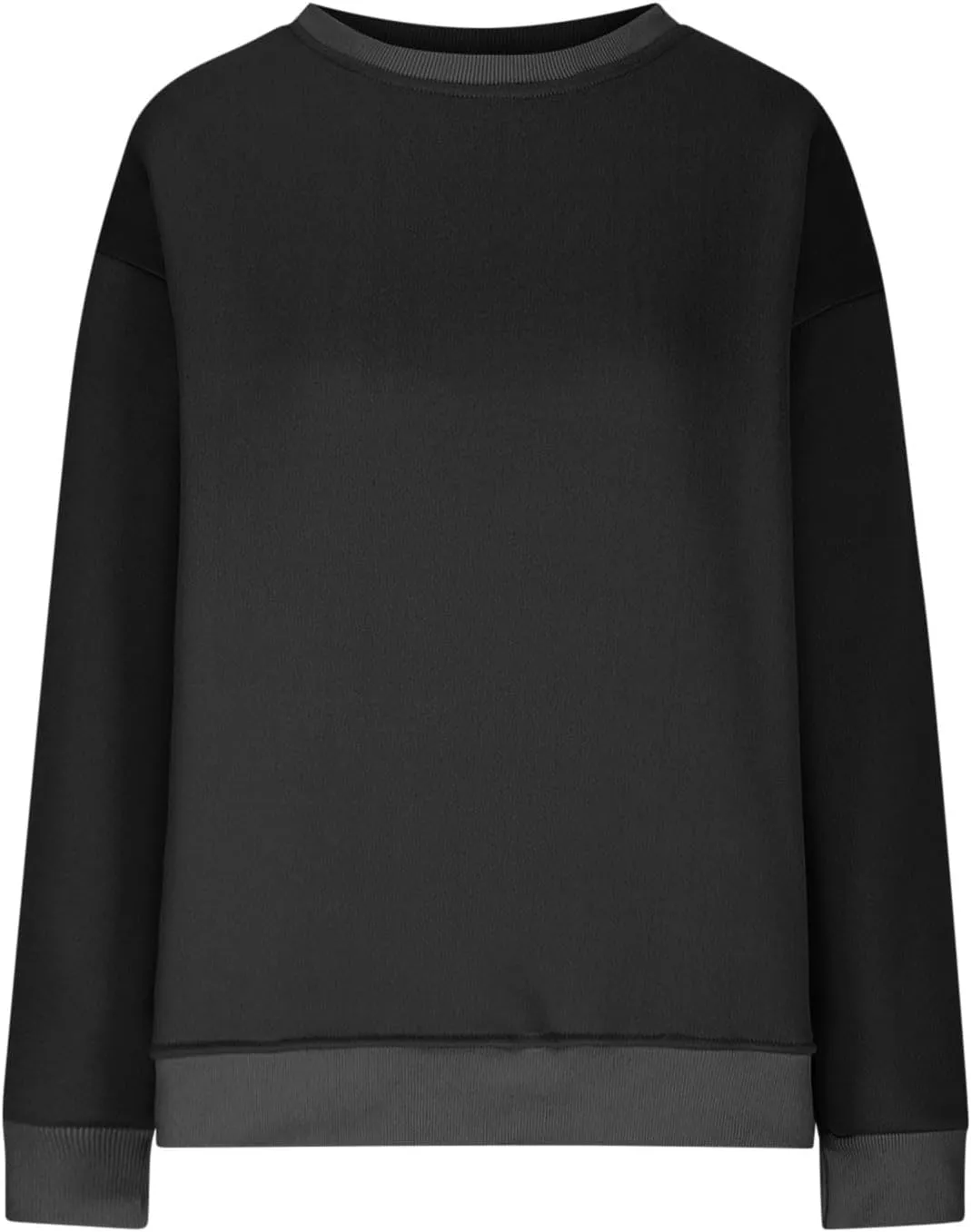 Crewneck Sweatshirts Womens Fall Fashion 2024 Long Sleeve Tops Pullover Casual Cute Loose Winter Clothes with Pocket