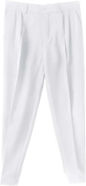 CRNTCEM Mens Straight Anckle Pants Spring Fall Flat-Front Formal Dress Pants Tapered Leg Casual Business Work Harem Trousers