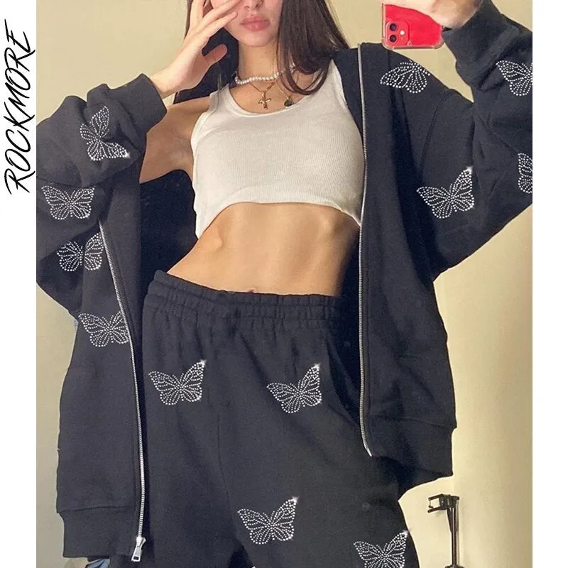 Cross Print Hoodies Sweatshirts Women Oversized Zip Up Hooded Jacket Plus Size Sweatshirt Long Sleeve Streetwear Autumn