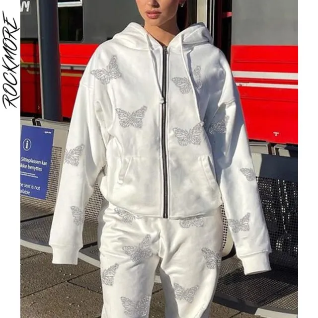Cross Print Hoodies Sweatshirts Women Oversized Zip Up Hooded Jacket Plus Size Sweatshirt Long Sleeve Streetwear Autumn