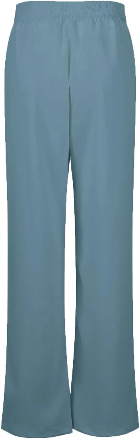 Crossover Linen Pants Women Summer Casual Loose Flowy Boho Palazzo Pants High Waisted Baggy Wide Leg Beach Trousers