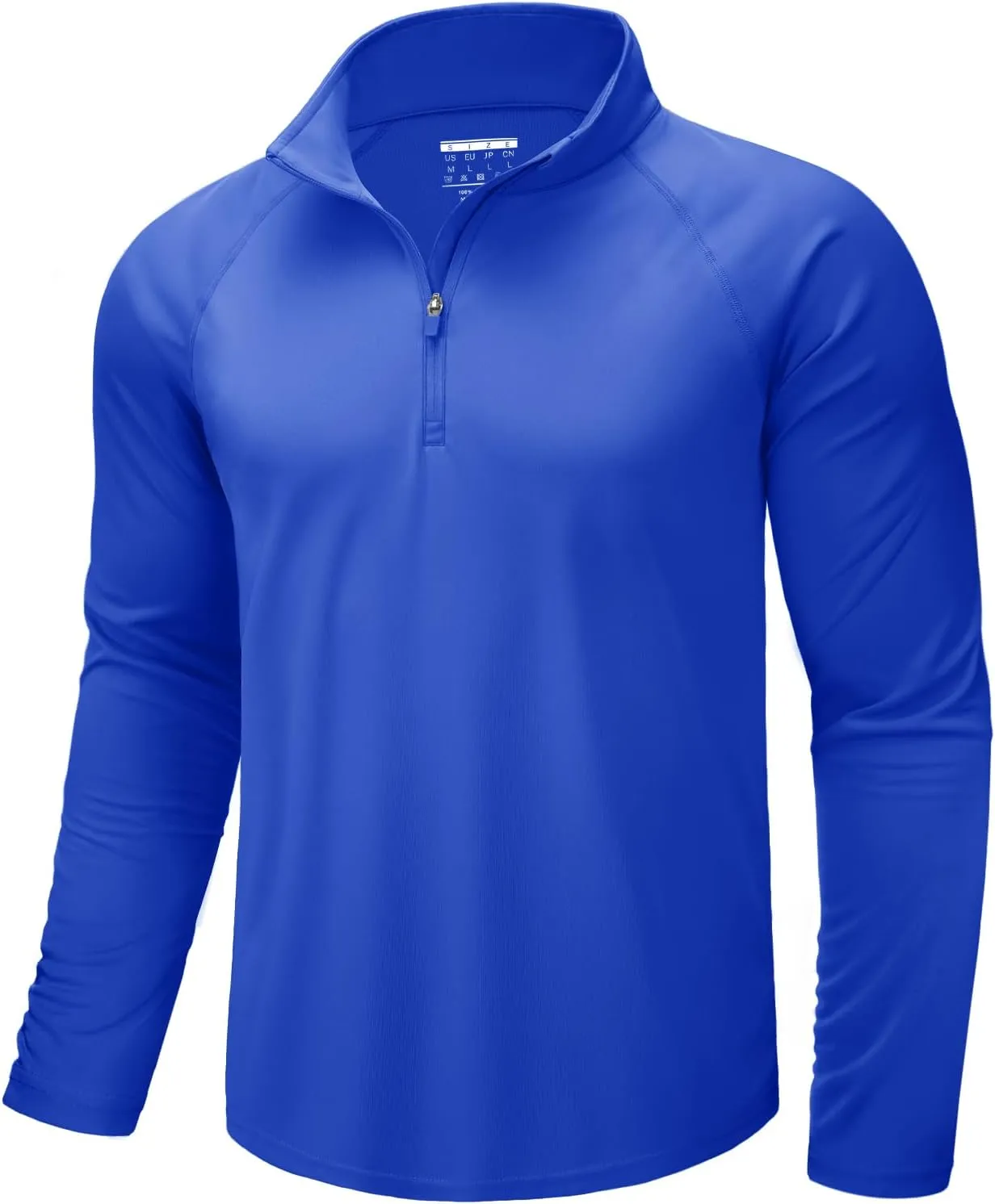 CRYSULLY Men's Long Sleeve 1/4 Zip Shirts Sun Protection Pullover UPF 50  Rash Guard Running Lightweight T Shirt