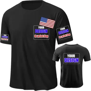 Custom Shirt for Men, Quick Dry Bird's-Eye Knit Polyester, Design Your Own Shirts, Customized T-Shirt Front & Back