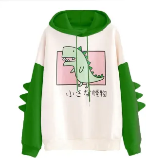 Cute Dinosaur Hoodie Kawaii Hoodie Oversized Pullover for Teens Girls Long Sleeve Y2k Sweatshirt Women