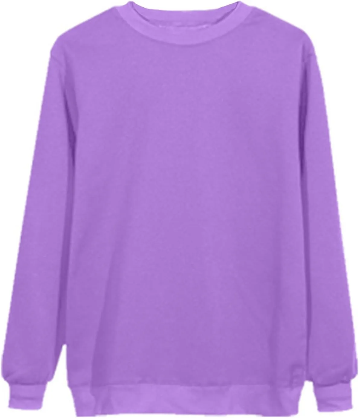 Cute Sweatshirts for Women Autumn Fashion Long Sleeve Pullover Basic Tees Crew Neck Solid Color Casual Blouses Shirts