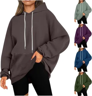Drawstring Hoodies For Women Fall 2023 Trendy Teen Girls Long Sleeve Oversized Hooded Sweatshirt Pullover y2k Clothes