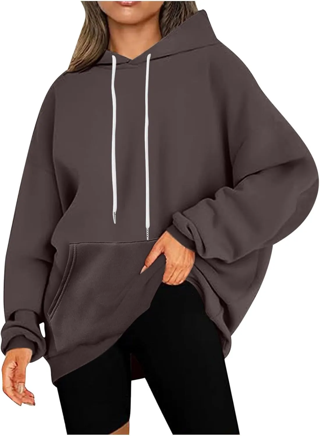 Drawstring Hoodies For Women Fall 2023 Trendy Teen Girls Long Sleeve Oversized Hooded Sweatshirt Pullover y2k Clothes