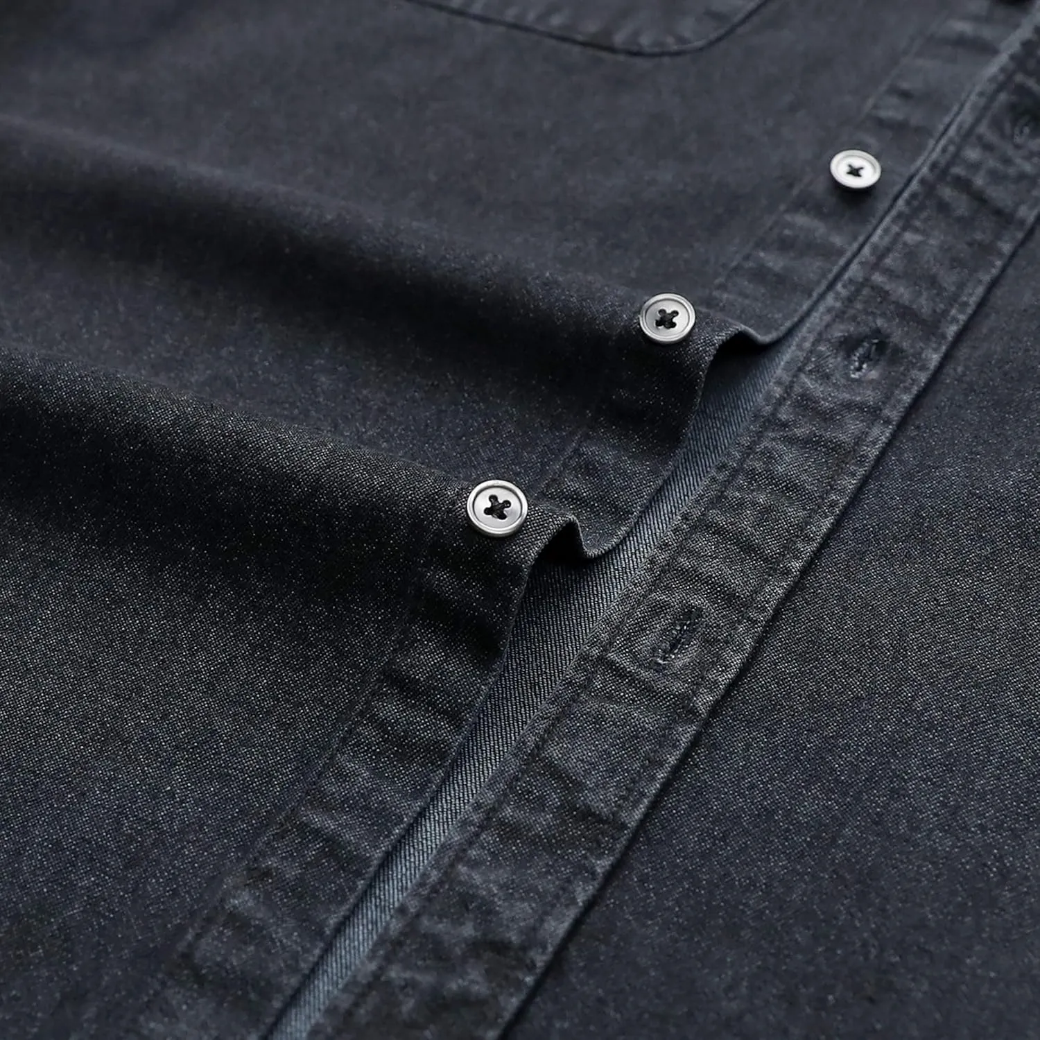 Dubinik Denim Shirt Men Mens Denim Shirts Long Sleeve Mens Denim Button Down Shirt Cotton Regular Fit Casual Work Shirts
