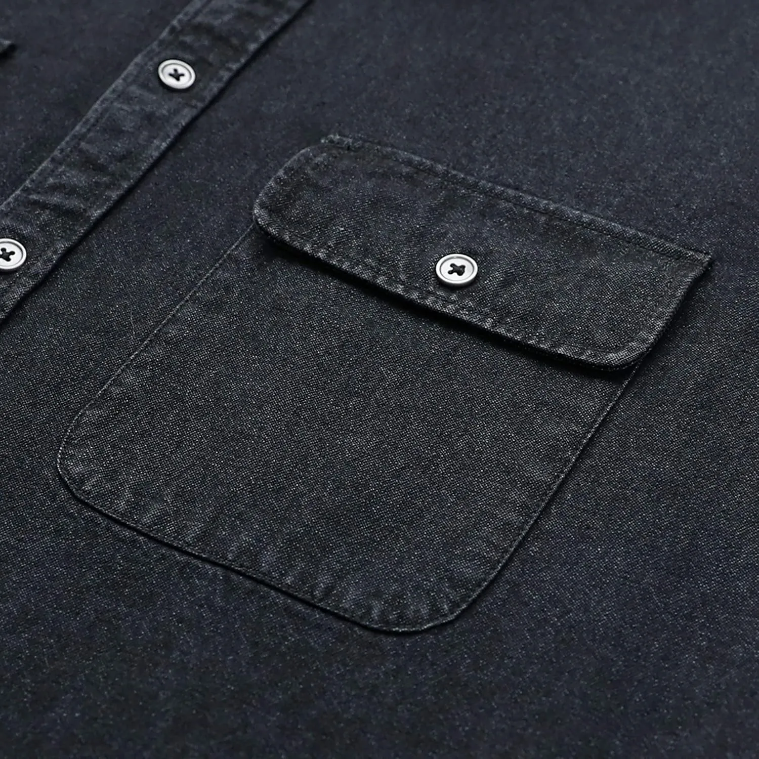 Dubinik Denim Shirt Men Mens Denim Shirts Long Sleeve Mens Denim Button Down Shirt Cotton Regular Fit Casual Work Shirts