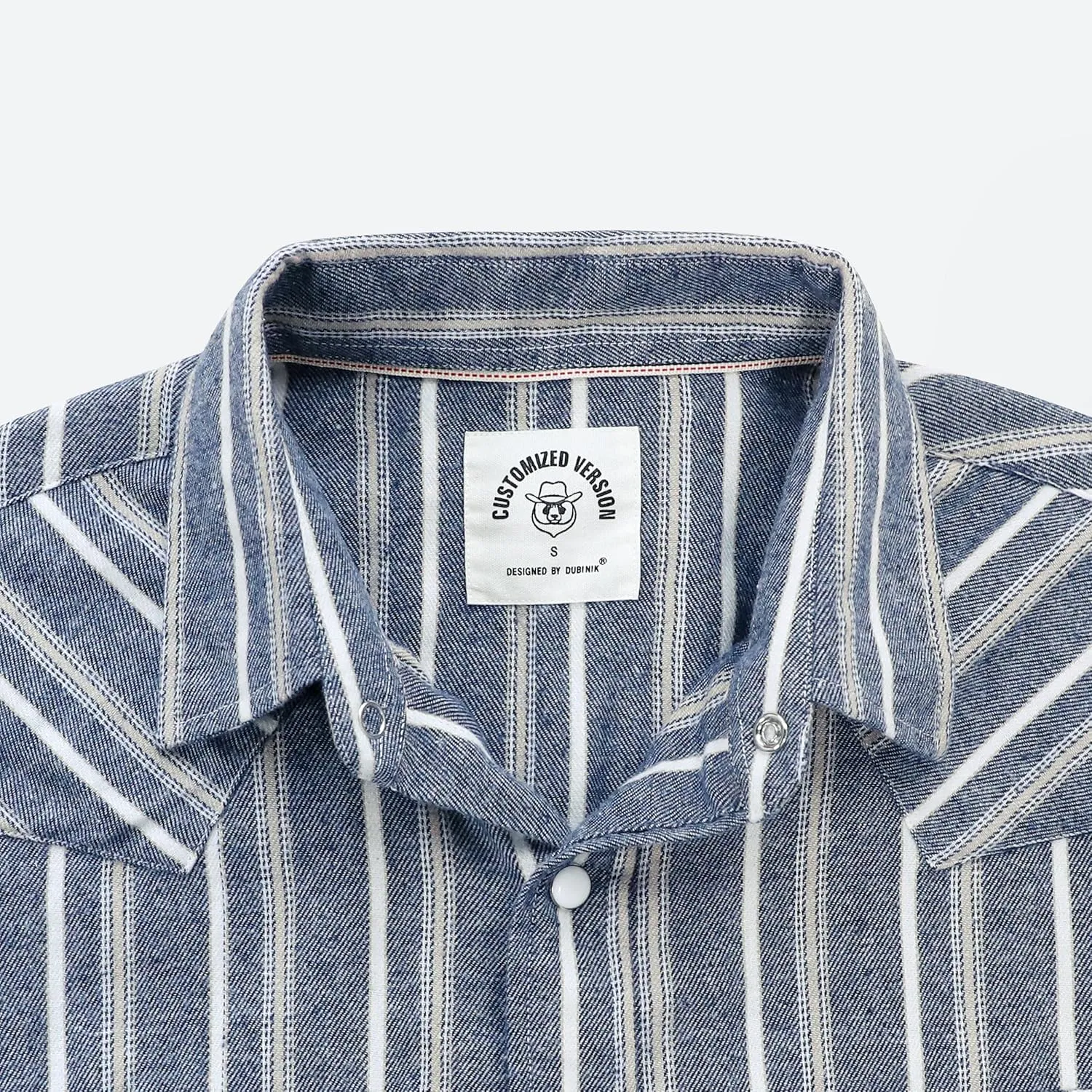Dubinik Flannel Shirt for Men Western Cowboy Pearl Snap Shirts for Men Long Sleeve Vintage Buttons Down Plaid Shirt