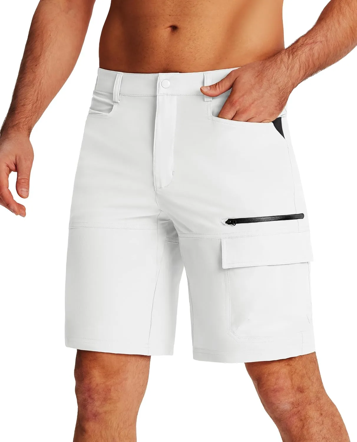 EKLENTSON Mens Outdoor Hiking Shorts Lightweight Quick Dry Casual Cargo Shorts Water Resistant with Pockets 10" Inseam