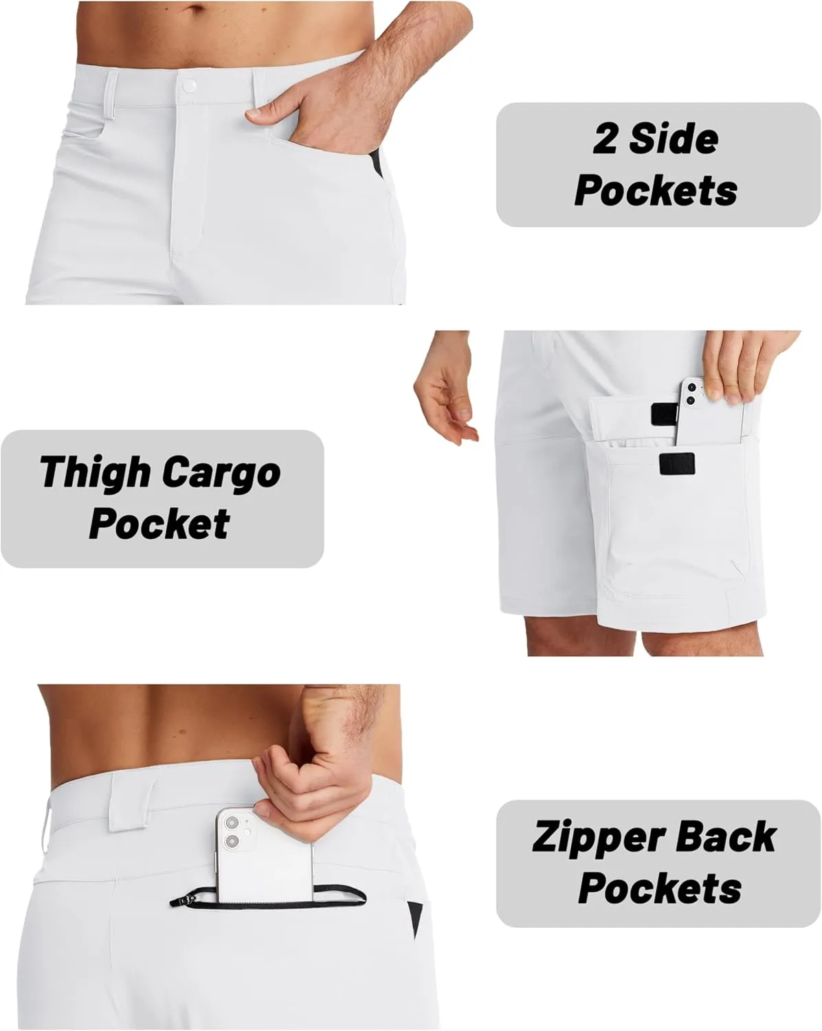 EKLENTSON Mens Outdoor Hiking Shorts Lightweight Quick Dry Casual Cargo Shorts Water Resistant with Pockets 10" Inseam