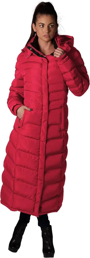 ELORA 47" Women's Winter Coat Heavyweight Full Length Fleece Lined Maxi Puffer Long Coat