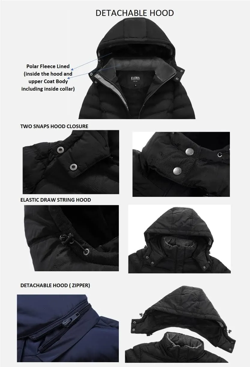 ELORA 47" Women's Winter Coat Heavyweight Full Length Fleece Lined Maxi Puffer Long Coat