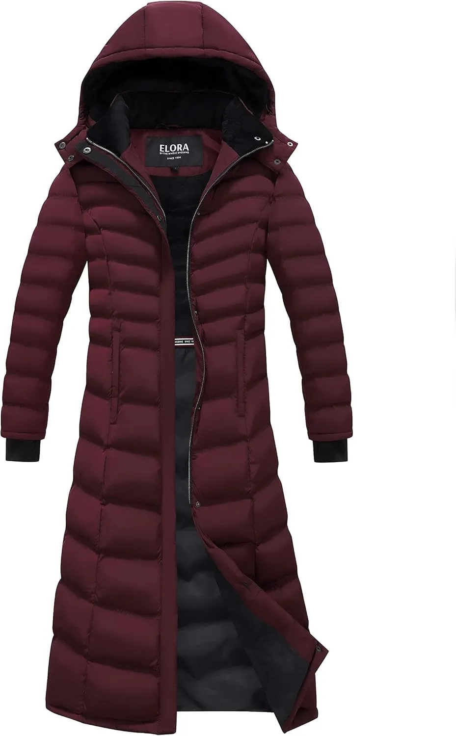 ELORA 47" Women's Winter Coat Heavyweight Full Length Fleece Lined Maxi Puffer Long Coat