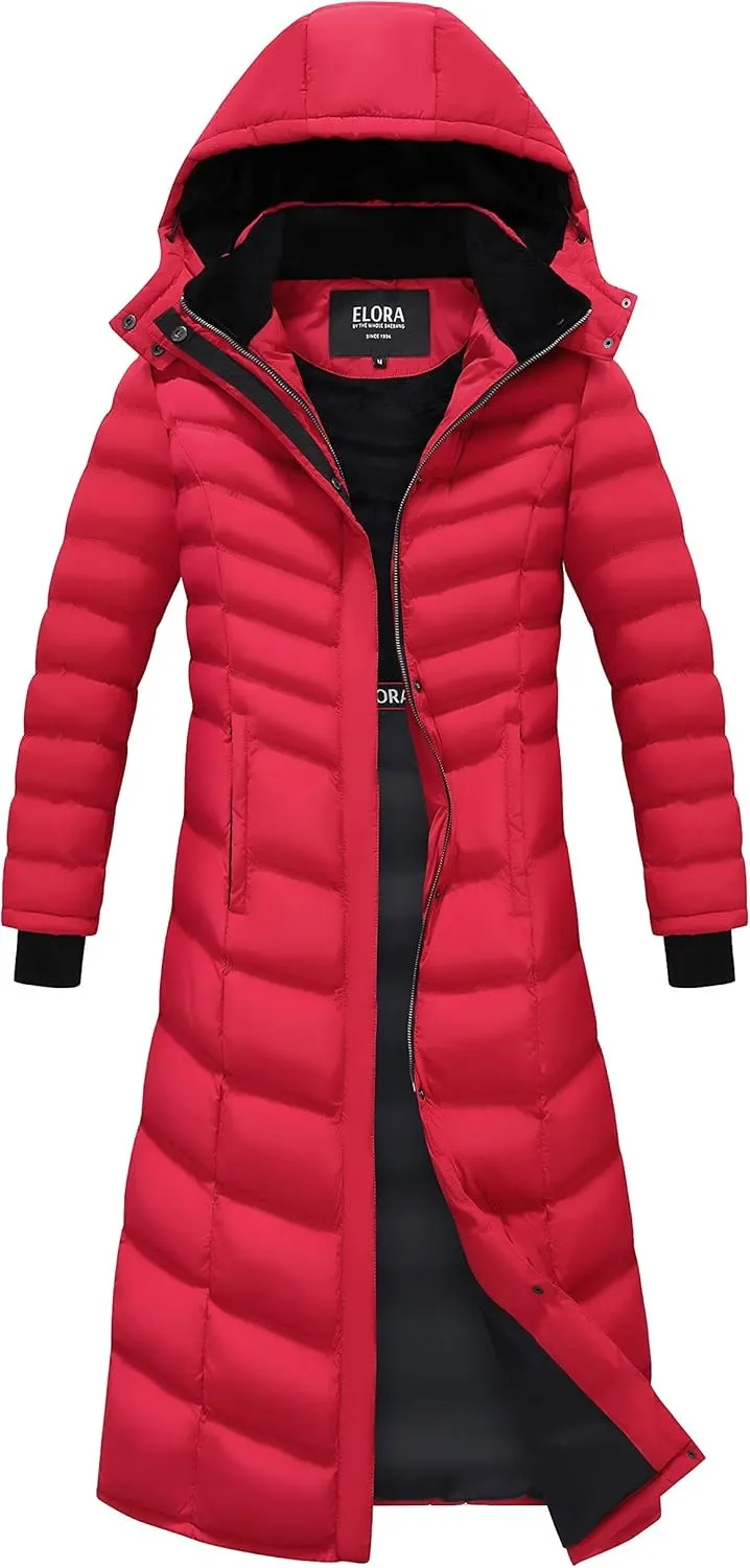 ELORA 47" Women's Winter Coat Heavyweight Full Length Fleece Lined Maxi Puffer Long Coat
