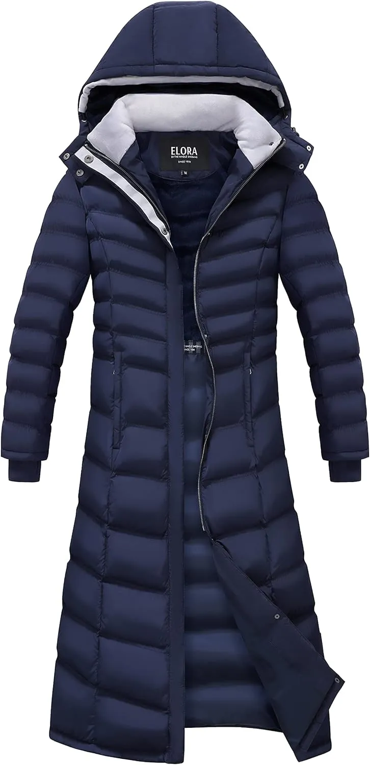 ELORA 47" Women's Winter Coat Heavyweight Full Length Fleece Lined Maxi Puffer Long Coat
