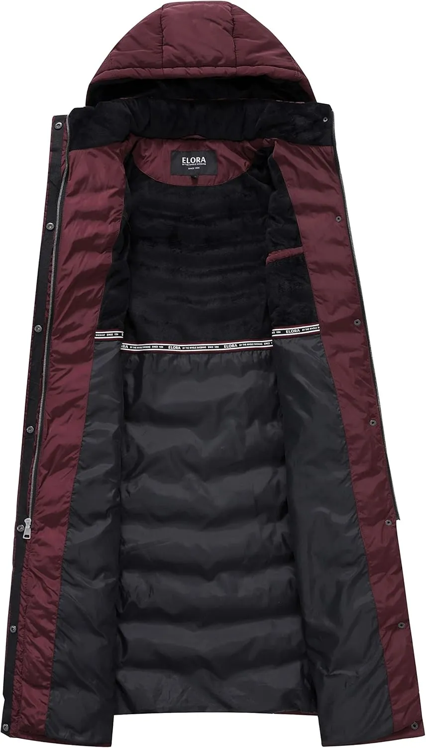 ELORA 47" Women's Winter Coat Heavyweight Full Length Fleece Lined Maxi Puffer Long Coat