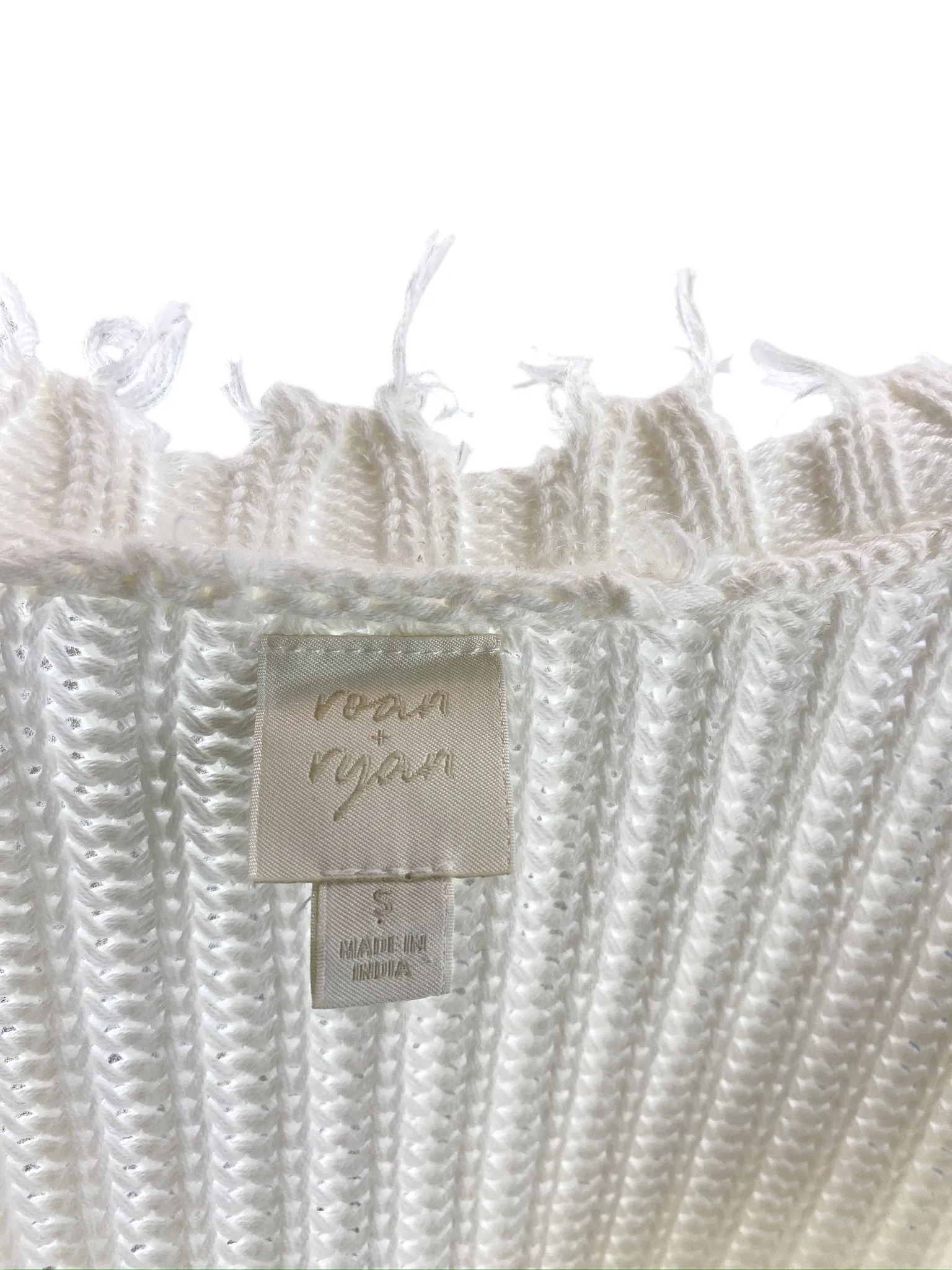Evereve Roan   Ryan Women's Distressed V-neck Sweater Ivory Size S