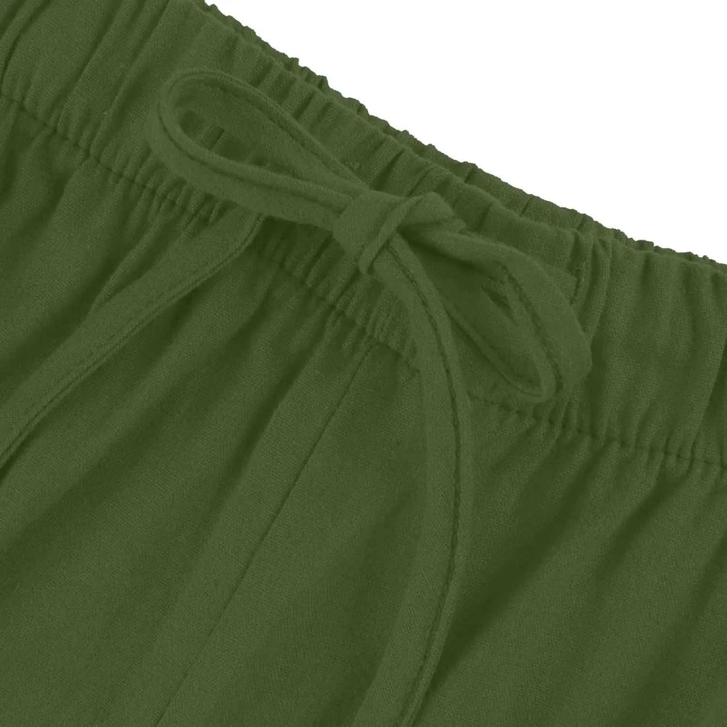 fanmpghleoo Wide Leg Palazzo Pants for Women Casual Drawstring Linen Pants Summer High Waisted Linen Trousers with Pockets