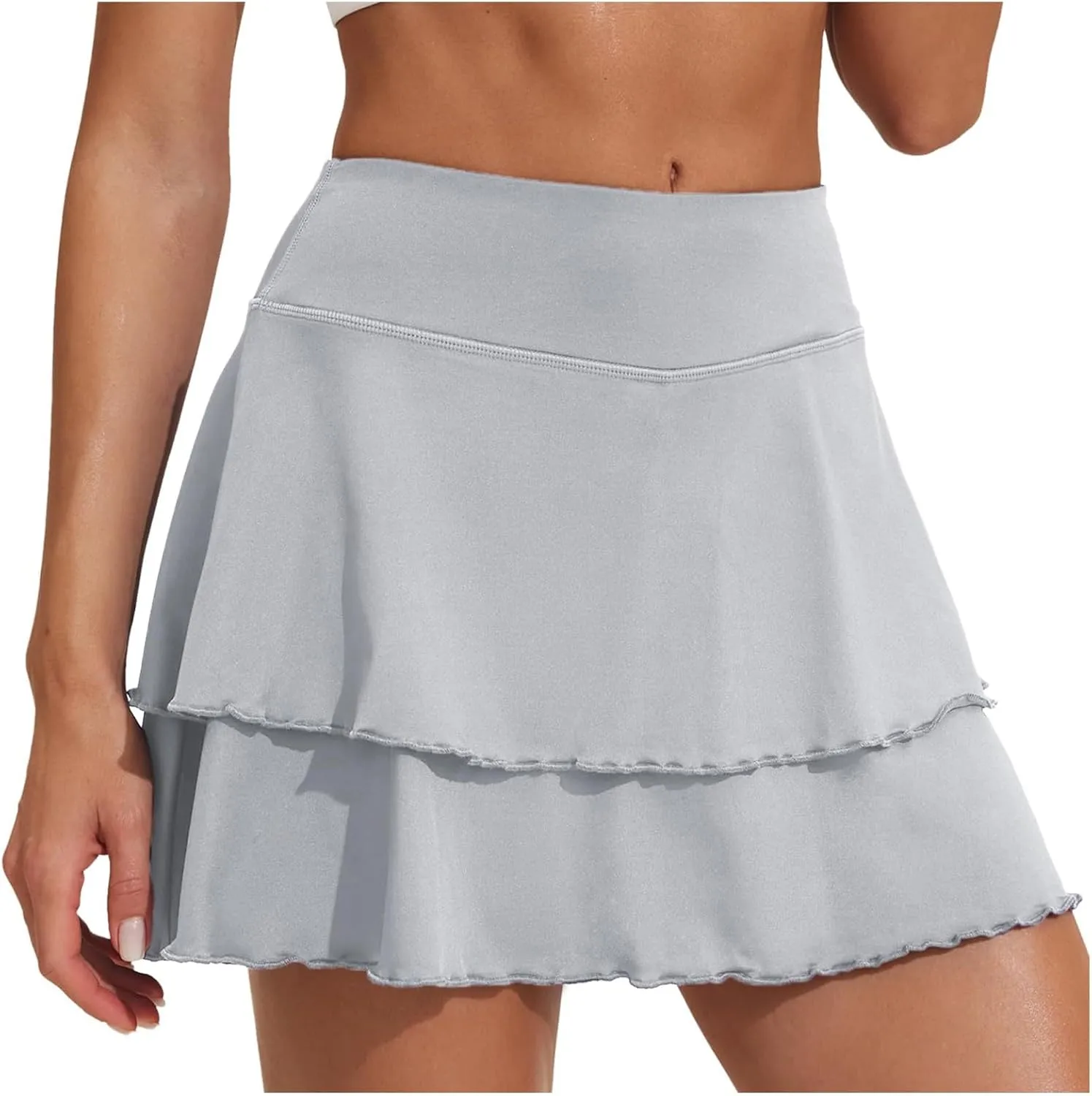 Flowy Shorts for Women Casual Baggy Skorts Ruffle Mini Skirts Comfy Running Tennis Flowy Shorts Lightweight