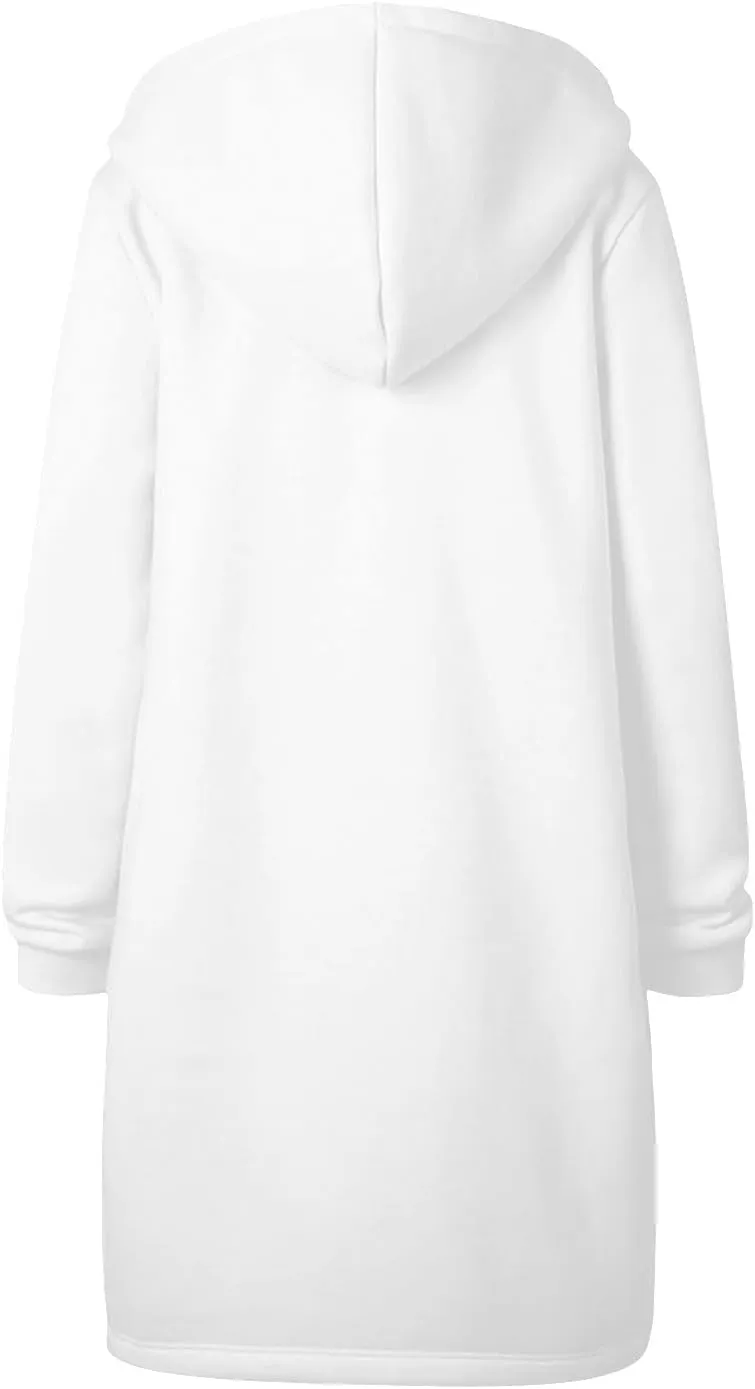 Full Zip Up Hoodies for Women Lightweight Long Sleeve Long Tunic Sweatshirt Oversize Casual Loose Outdoor Jackets Pockets