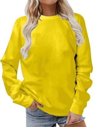 GIERIDUC Oversized Sweatshirt for Women 2024 Fashion Solid Color Long Sleeve Tops Crew Neck Pullover Blouse Fall Outfits