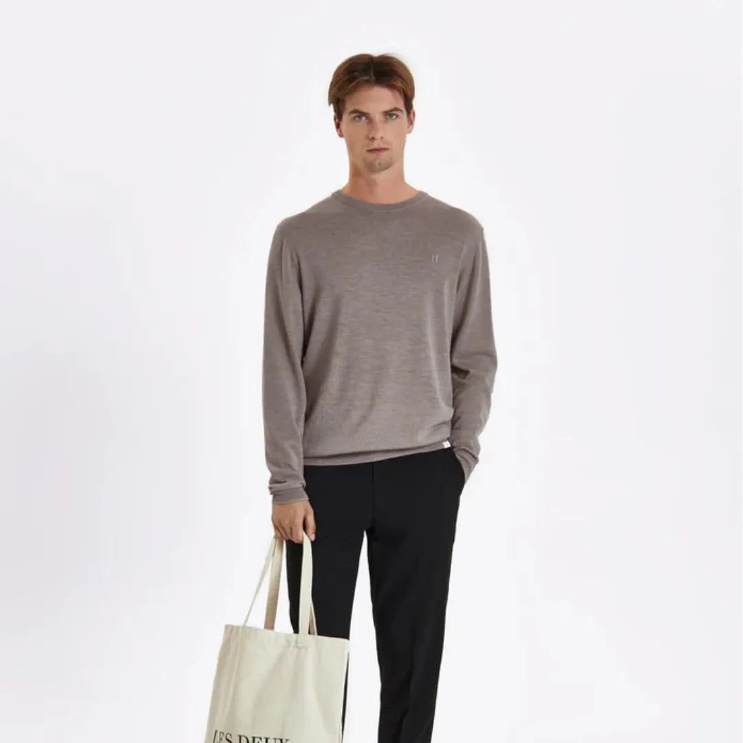 Greyson Merino Knit Sweater (Dark Sand Melange)