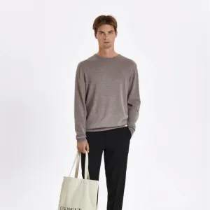 Greyson Merino Knit Sweater (Dark Sand Melange)