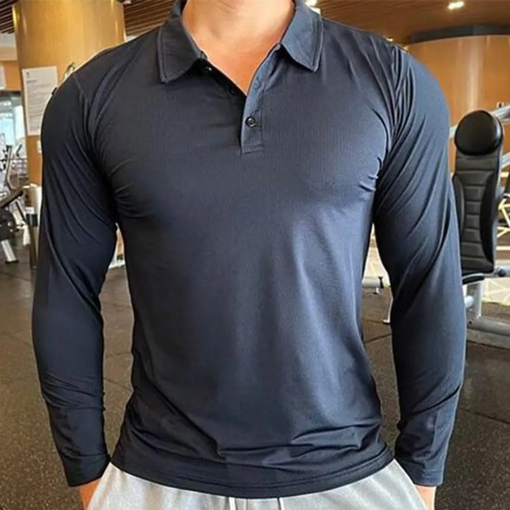 GYMELITE Men's Golf Polo Shirt Short & Long Sleeve Polo Shirts Dry Moisture Wicking Performance Outdoor Casual Collar Shirt