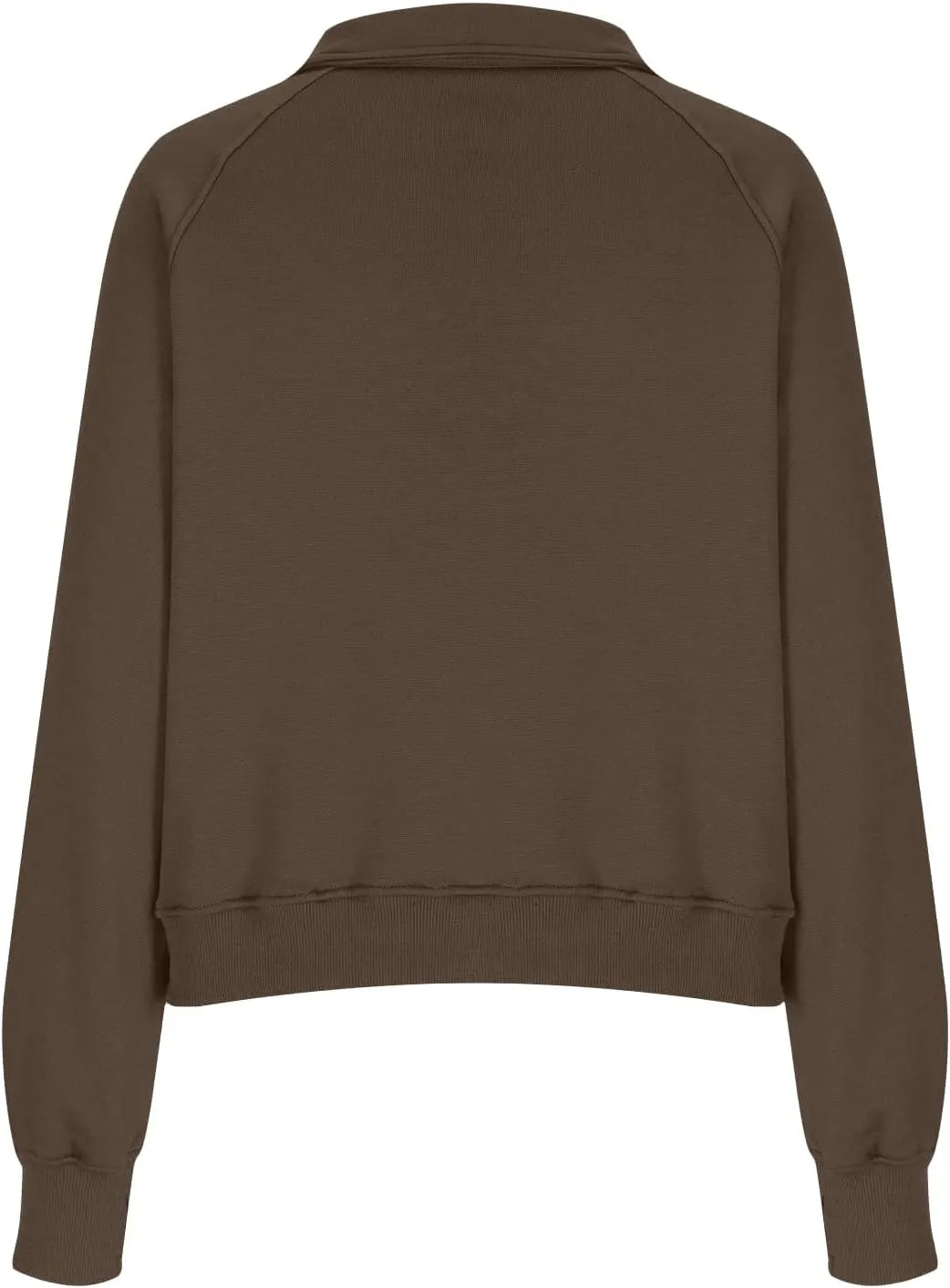 Half Zip Sweatshirt Women Fleece Thumb Hole Cropped Sweatshirts Stand Collared Loose Fit Plain Zip Up Pullover Tops