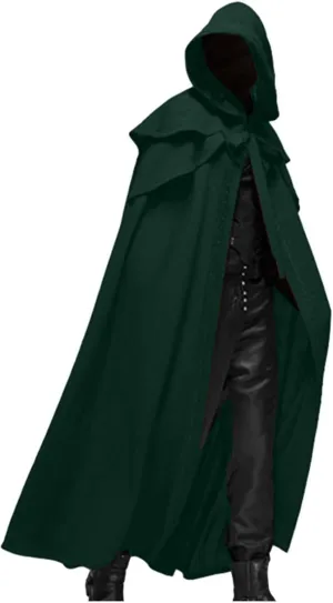 Halloween Costumes for Men Renaissance Hooded Cloak Cosplay Costumes Long Medieval Cloak Vintage Gothic Robe