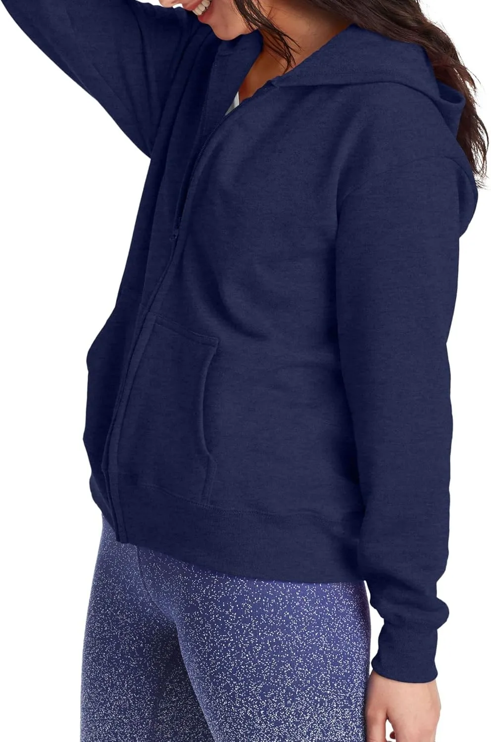 Hanes Women's Hoodie, Ecosmart Fleece Full-zip Hoodie, Zip-up Hooded Sweatshirt
