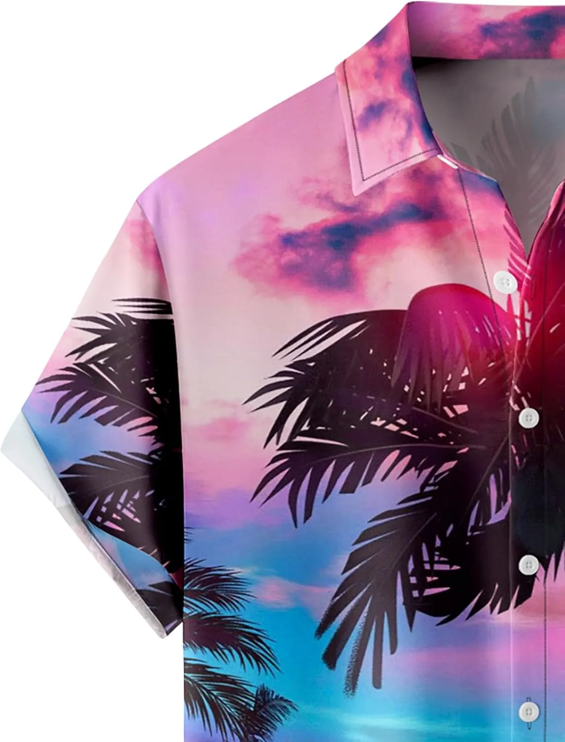 Hawaiian Shirt for Men Tropical Loose Fit Shirt Short Sleeve Casual Button Down Holiday Beach Shirts with Pocket