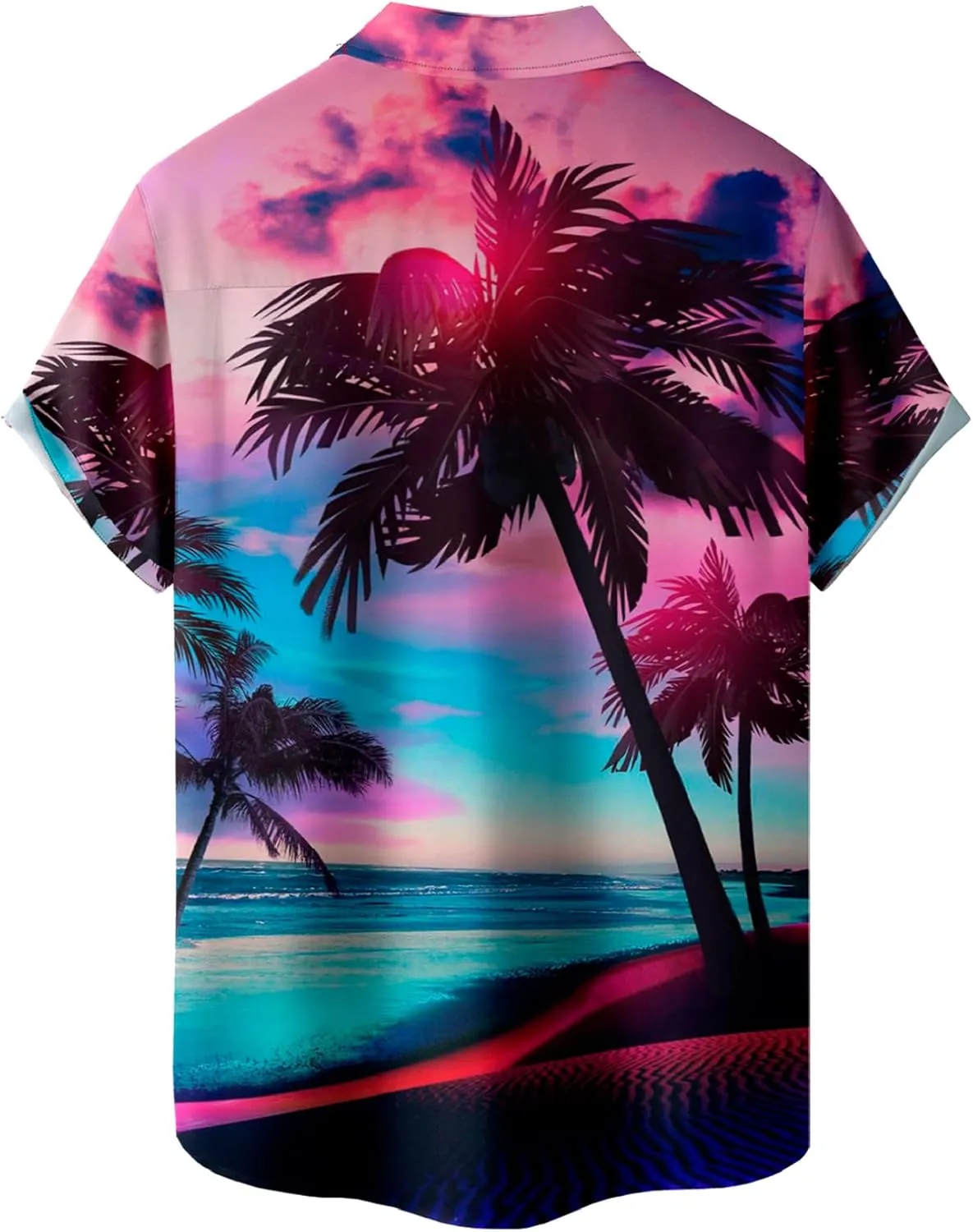 Hawaiian Shirt for Men Tropical Loose Fit Shirt Short Sleeve Casual Button Down Holiday Beach Shirts with Pocket