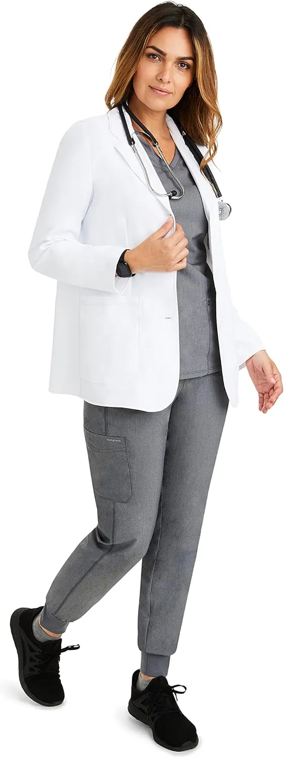 Healing Hands Women's Lab Coat with 4 Pockets, Moisture Wicking & 2-Way Stretch Fabric, Button Front Consultation Coat 5160