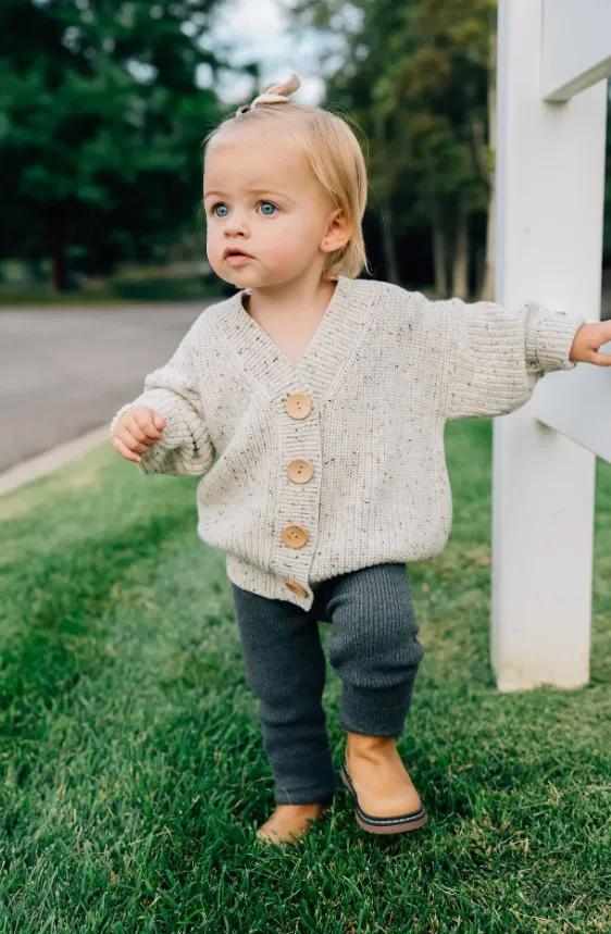 Heather Grey Chunky Knit Cardigan
