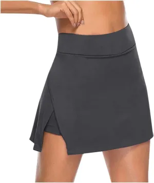 HGps8w Women's Tennis Skirts with Shorts High Waist Golf Skorts Side Split Activewear Running Sports Workout Skirt