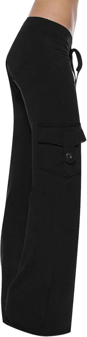 High Waist Stretch Cargo Pants for Women Casual Military Army Cargo Combat Work Pants with Pockets Bootcut Trousers