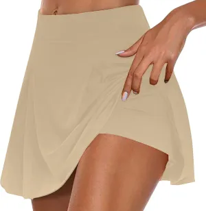 hlysgo Tennis Skorts for Women 2025 Summer High Waisted Workout Pickleball Mini Skirt Solid Sport Athletic Casual Shorts